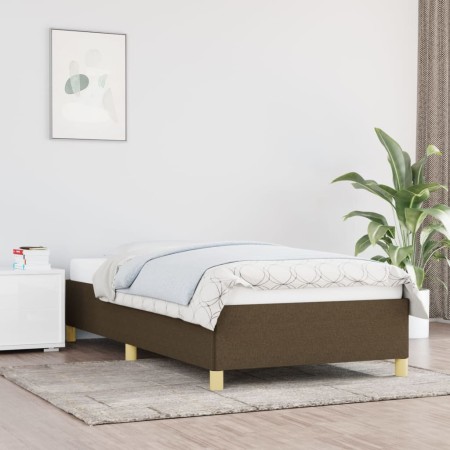 Estructura de cama de tela marrón 100x200 cm de vidaXL, Camas y somieres - Ref: Foro24-347144, Precio: 107,57 €, Descuento: %