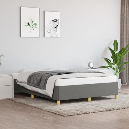 Dark gray fabric bed frame 140x200 cm by vidaXL, Beds and slatted bases - Ref: Foro24-347166, Price: 117,68 €, Discount: %