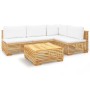 5-teiliges Gartenmöbel-Set und Kissen aus massivem Teakholz von vidaXL, Gartensets - Ref: Foro24-3100901, Preis: 760,05 €, Ra...