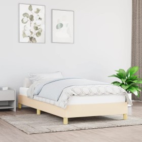 Cream fabric bed frame 90x200 cm by vidaXL, Beds and slatted bases - Ref: Foro24-346791, Price: 79,05 €, Discount: %