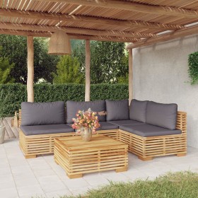 5-piece garden furniture set and solid teak wood cushions by vidaXL, Garden sets - Ref: Foro24-3100902, Price: 774,62 €, Disc...