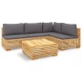 5-teiliges Gartenmöbel-Set und Kissen aus massivem Teakholz von vidaXL, Gartensets - Ref: Foro24-3100902, Preis: 774,62 €, Ra...