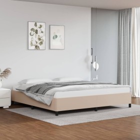 Cappuccino synthetic leather bed frame 200x200 cm by vidaXL, Beds and slatted bases - Ref: Foro24-347274, Price: 157,99 €, Di...