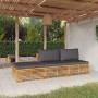 3-piece garden furniture set and solid teak wood cushions by vidaXL, Garden sets - Ref: Foro24-3100904, Price: 426,59 €, Disc...