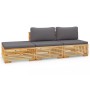 3-piece garden furniture set and solid teak wood cushions by vidaXL, Garden sets - Ref: Foro24-3100904, Price: 426,59 €, Disc...