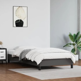 Gray synthetic leather bed frame 100x200 cm by vidaXL, Beds and slatted bases - Ref: Foro24-346890, Price: 91,99 €, Discount: %