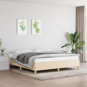 Cream fabric bed frame 180x200 cm by vidaXL, Beds and slatted bases - Ref: Foro24-347186, Price: 164,99 €, Discount: %