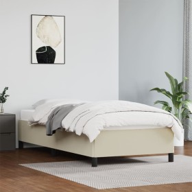 Estructura de cama de cuero sintético color crema 90x200 cm de vidaXL, Camas y somieres - Ref: Foro24-347229, Precio: 90,99 €...