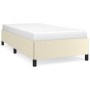 Estructura de cama de cuero sintético color crema 90x200 cm de vidaXL, Camas y somieres - Ref: Foro24-347229, Precio: 90,85 €...