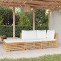 Juego muebles de jardín 3 piezas y cojines madera maciza teca de vidaXL, Conjuntos de jardín - Ref: Foro24-3100905, Precio: 4...