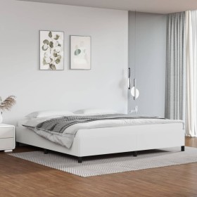 White synthetic leather bed frame 200x200 cm by vidaXL, Beds and slatted bases - Ref: Foro24-347270, Price: 163,80 €, Discoun...