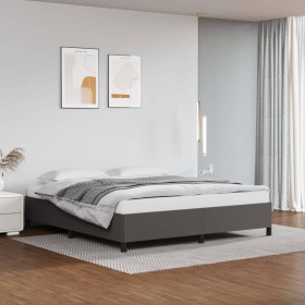 Estructura de cama de cuero sintético gris 200x200 cm de vidaXL, Camas y somieres - Ref: Foro24-347267, Precio: 158,99 €, Des...