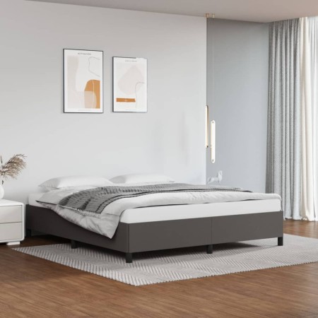 Estructura de cama de cuero sintético gris 200x200 cm de vidaXL, Camas y somieres - Ref: Foro24-347267, Precio: 161,56 €, Des...