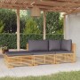 Juego muebles de jardín 3 piezas y cojines madera maciza teca de vidaXL, Conjuntos de jardín - Ref: Foro24-3100906, Precio: 4...