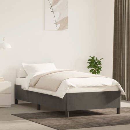 Estructura de cama de terciopelo gris oscuro 90x190 cm de vidaXL, Camas y somieres - Ref: Foro24-347295, Precio: 93,52 €, Des...