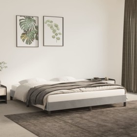 Estructura de cama de terciopelo gris claro 160x200 cm de vidaXL, Camas y somieres - Ref: Foro24-346982, Precio: 120,99 €, De...