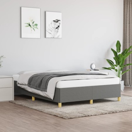 Dark gray fabric bed frame 140x190 cm by vidaXL, Beds and slatted bases - Ref: Foro24-347158, Price: 115,80 €, Discount: %