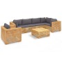 7-piece garden furniture set and solid teak wood cushions by vidaXL, Garden sets - Ref: Foro24-3100908, Price: 1,00 €, Discou...