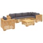 7-piece garden furniture set and solid teak wood cushions by vidaXL, Garden sets - Ref: Foro24-3100908, Price: 1,00 €, Discou...