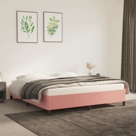 Estructura de cama de terciopelo rosa 180x200 cm de vidaXL, Camas y somieres - Ref: Foro24-347341, Precio: 129,99 €, Descuent...