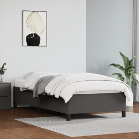 Estructura de cama cuero sintético gris 90x190 cm de vidaXL, Camas y somieres - Ref: Foro24-347225, Precio: 100,56 €, Descuen...