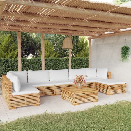 8-piece garden furniture set and solid teak wood cushions by vidaXL, Garden sets - Ref: Foro24-3100909, Price: 1,00 €, Discou...