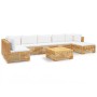 8-piece garden furniture set and solid teak wood cushions by vidaXL, Garden sets - Ref: Foro24-3100909, Price: 1,00 €, Discou...