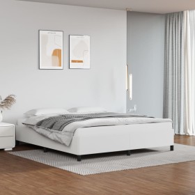 Estructura de cama de cuero sintético blanco 180x200 cm de vidaXL, Camas y somieres - Ref: Foro24-347264, Precio: 161,49 €, D...