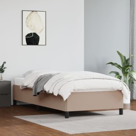 Cappuccino synthetic leather bed frame 100x200 cm by vidaXL, Beds and slatted bases - Ref: Foro24-347238, Price: 110,84 €, Di...