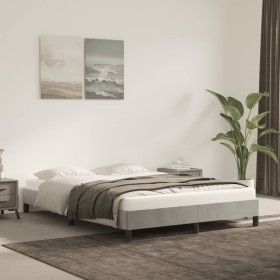 Estructura de cama de terciopelo gris claro 140x200 cm de vidaXL, Camas y somieres - Ref: Foro24-346976, Precio: 107,63 €, De...