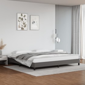 Gray synthetic leather bed frame 200x200 cm by vidaXL, Beds and slatted bases - Ref: Foro24-346926, Price: 132,99 €, Discount: %