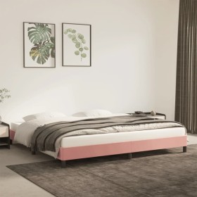 Estructura de cama de terciopelo rosa 200x200 cm de vidaXL, Camas y somieres - Ref: Foro24-346999, Precio: 107,99 €, Descuent...