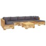 8-piece garden furniture set and solid teak wood cushions by vidaXL, Garden sets - Ref: Foro24-3100910, Price: 1,00 €, Discou...