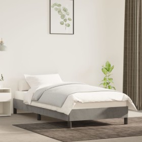 Light gray velvet bed frame 100x200 cm by vidaXL, Beds and slatted bases - Ref: Foro24-346958, Price: 73,99 €, Discount: %