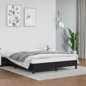 Black synthetic leather bed frame 140x200 cm by vidaXL, Beds and slatted bases - Ref: Foro24-346904, Price: 96,99 €, Discount: %