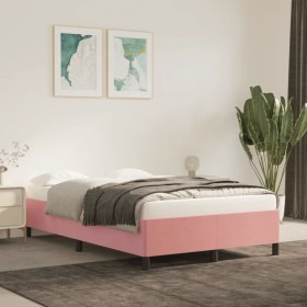 Estructura de cama de terciopelo rosa 120x200 cm de vidaXL, Camas y somieres - Ref: Foro24-347317, Precio: 131,76 €, Descuent...