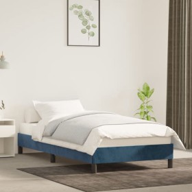 Estructura de cama de terciopelo azul 100x200 cm de vidaXL, Camas y somieres - Ref: Foro24-346962, Precio: 90,99 €, Descuento: %