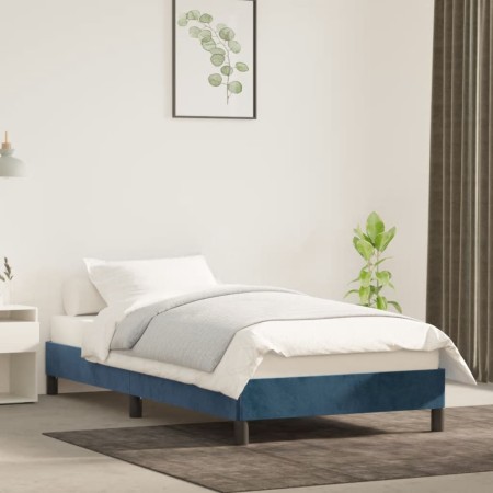 Blue velvet bed frame 100x200 cm by vidaXL, Beds and slatted bases - Ref: Foro24-346962, Price: 90,75 €, Discount: %