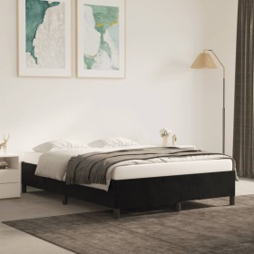 Estructura de cama de terciopelo negro 140x190 cm de vidaXL, Camas y somieres - Ref: Foro24-347320, Precio: 114,67 €, Descuen...