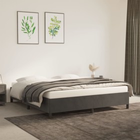 Dark gray velvet bed frame 160x200 cm by vidaXL, Beds and slatted bases - Ref: Foro24-347331, Price: 124,99 €, Discount: %