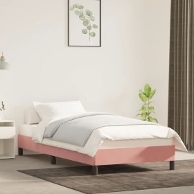 Estructura de cama de terciopelo rosa 100x200 cm de vidaXL, Camas y somieres - Ref: Foro24-346963, Precio: 78,93 €, Descuento: %