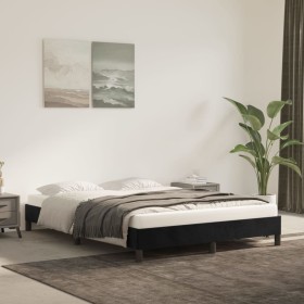 Black velvet bed frame 140x200 cm by vidaXL, Beds and slatted bases - Ref: Foro24-346978, Price: 101,28 €, Discount: %