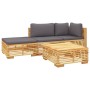 4-teiliges Gartenmöbel-Set und Kissen aus massivem Teakholz von vidaXL, Gartensets - Ref: Foro24-3100912, Preis: 609,49 €, Ra...