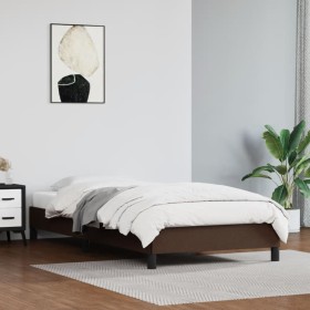 Brown synthetic leather bed frame 90x190 cm by vidaXL, Beds and slatted bases - Ref: Foro24-346877, Price: 85,58 €, Discount: %