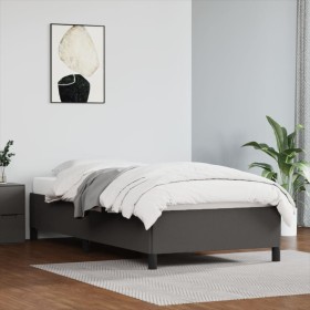 Gray synthetic leather bed frame 100x200 cm by vidaXL, Beds and slatted bases - Ref: Foro24-347237, Price: 104,74 €, Discount: %