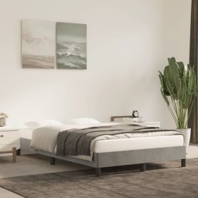 Estructura de cama de terciopelo gris claro 120x200 cm de vidaXL, Camas y somieres - Ref: Foro24-346964, Precio: 94,99 €, Des...