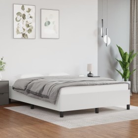 White synthetic leather bed frame 140x190 cm by vidaXL, Beds and slatted bases - Ref: Foro24-347246, Price: 147,99 €, Discoun...