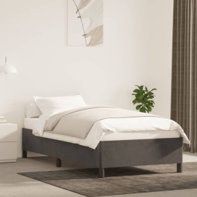 Estructura de cama de terciopelo gris oscuro 100x200 cm de vidaXL, Camas y somieres - Ref: Foro24-347307, Precio: 90,99 €, De...