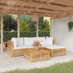 5-piece garden furniture set and solid teak wood cushions by vidaXL, Garden sets - Ref: Foro24-3100913, Price: 817,36 €, Disc...