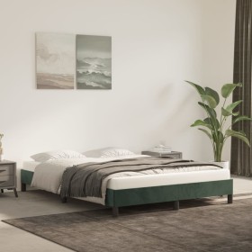 Estructura de cama de terciopelo verde 140x190 cm de vidaXL, Camas y somieres - Ref: Foro24-346973, Precio: 94,95 €, Descuent...